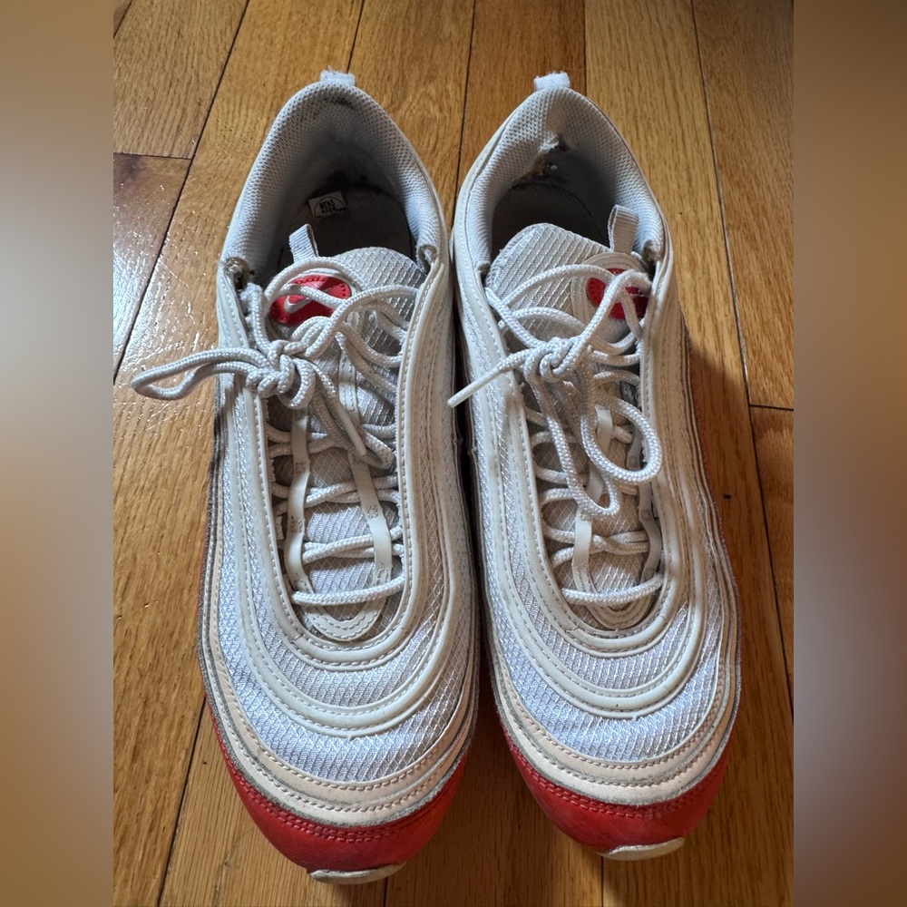 Nike Air Max ‘97 White and Red Men's Low-Top Sneakers